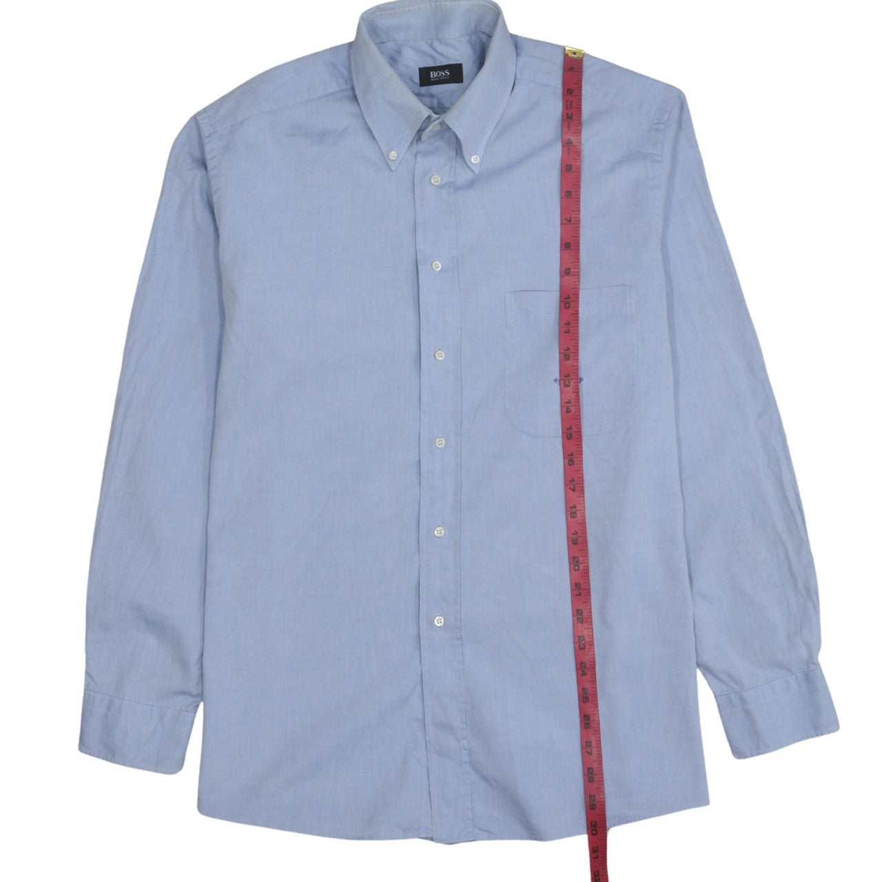 Hugo Boss Men's Blue Long Sleeve Button-Down Cotton Shirt Size L