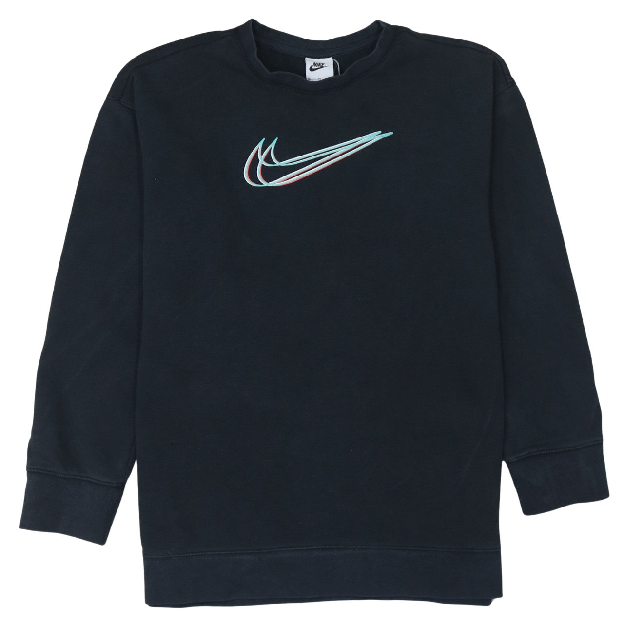 Nike Boys Black XL Crew Neck Pullover Sweatshirt with Logo Detail