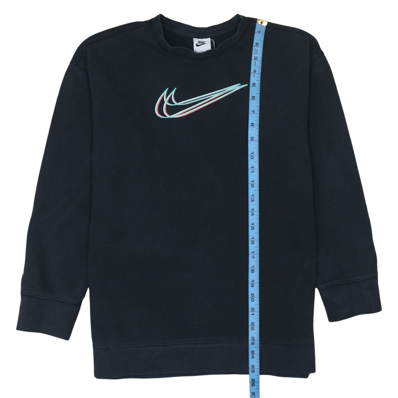 Nike Boys Black XL Crew Neck Pullover Sweatshirt with Logo Detail