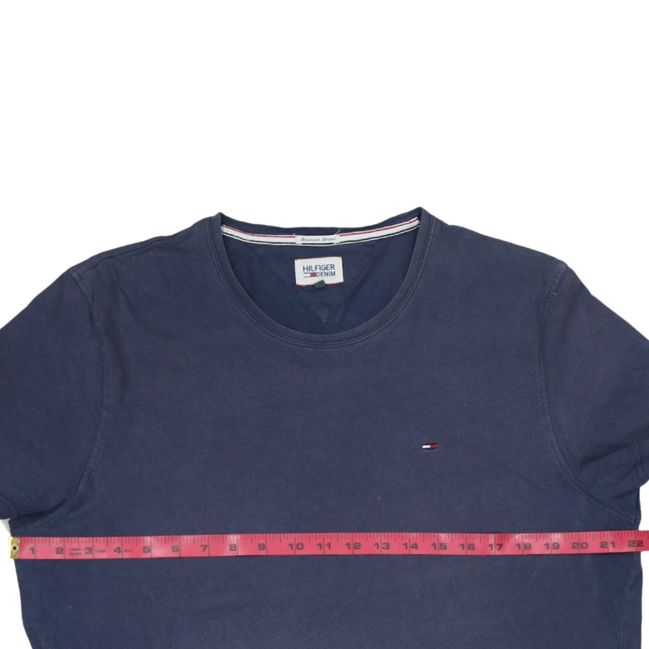 Hilfiger Denim Men's Blue Crew Neck Cotton T-Shirt Size M