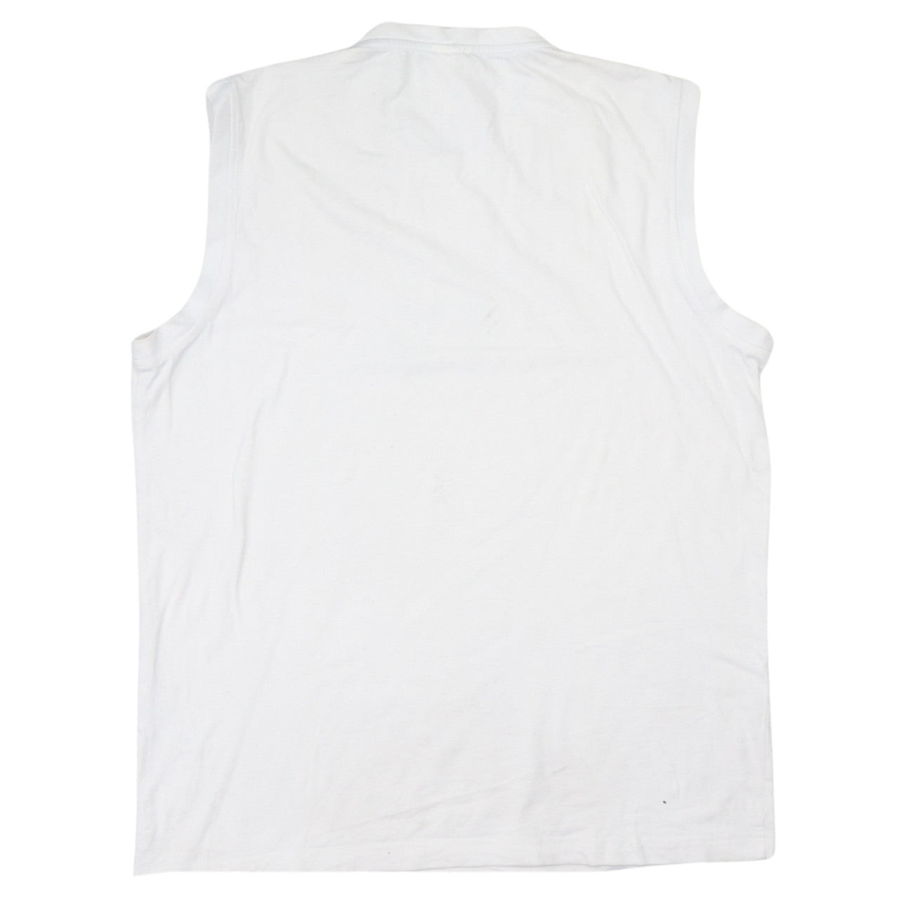Adidas Men's White Sleeveless Graphic T-Shirt L Cotton Elastane