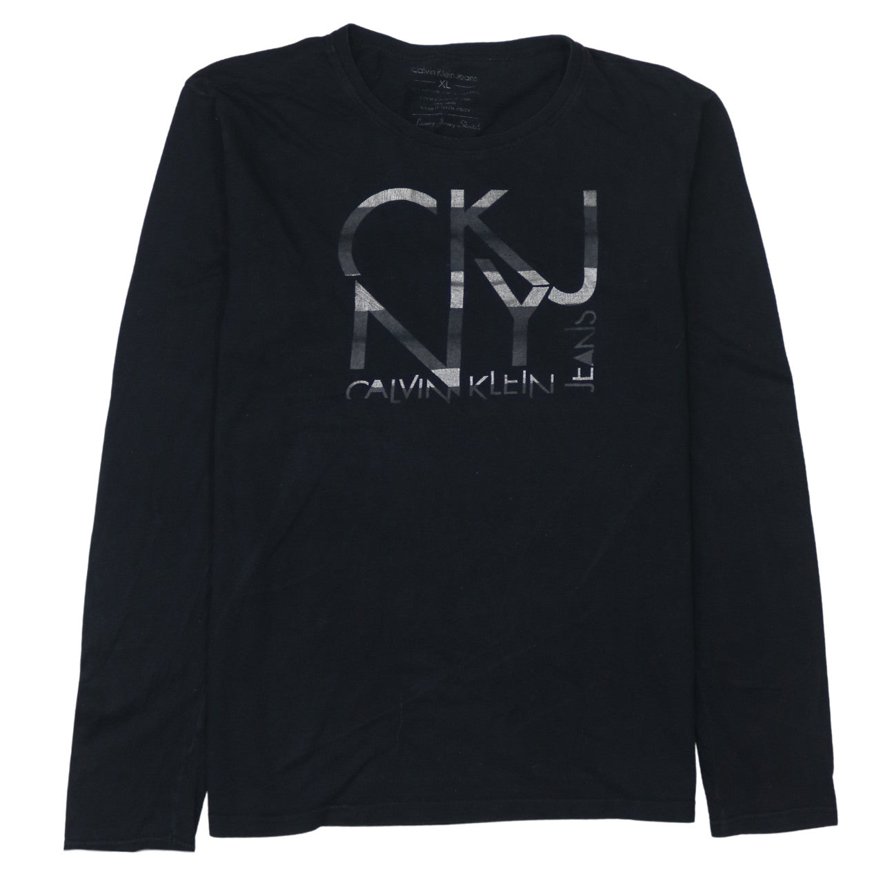 Calvin Klein Jeans Men's Black XL Long Sleeve Graphic T-Shirt