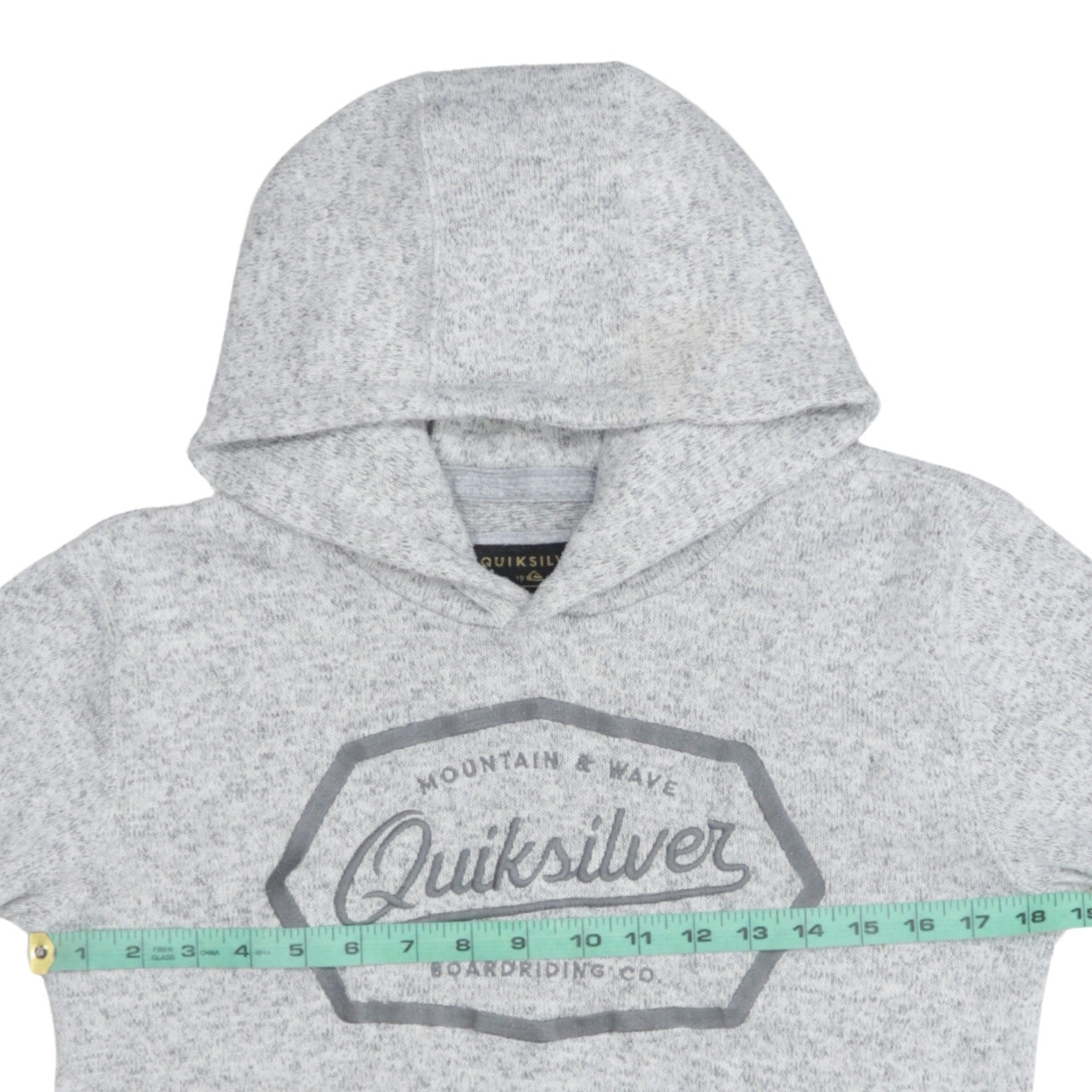 Quiksilver Womens Grey Pullover Hoodie Size L Logo Print Casual
