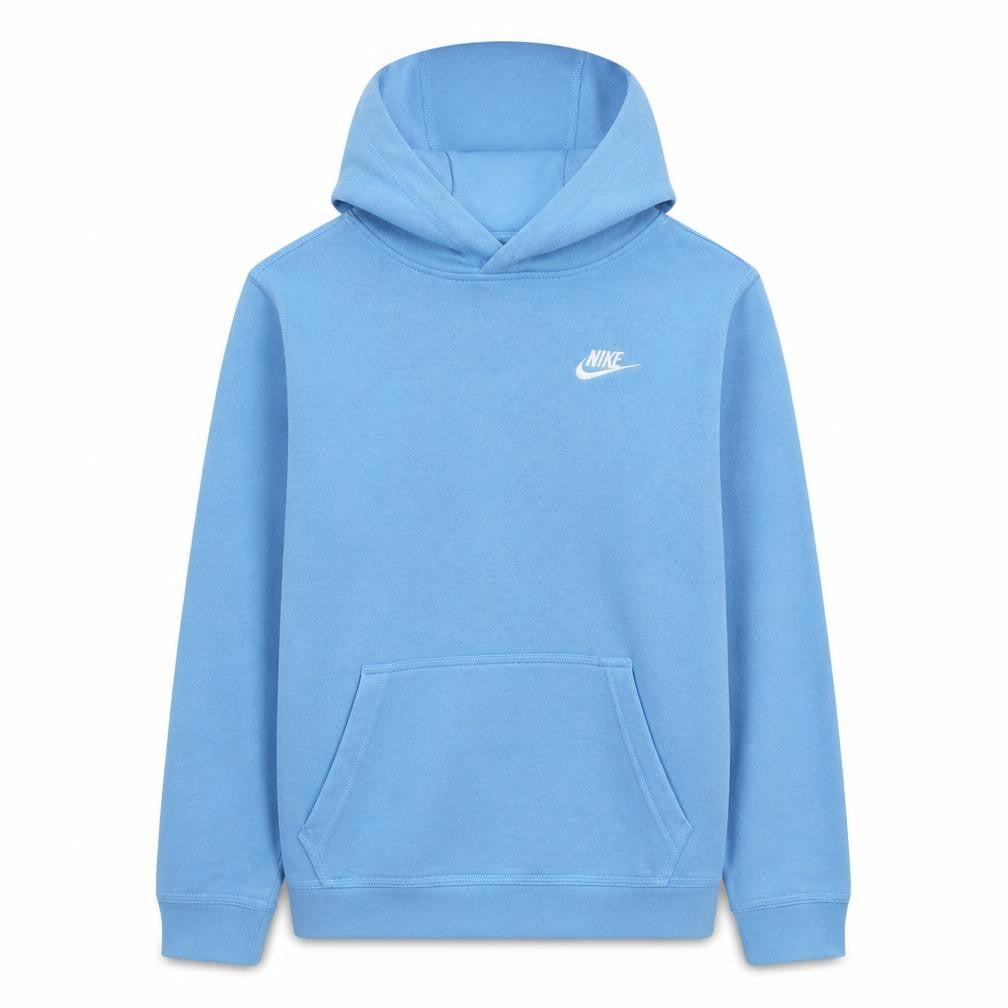 Front view of Nike boys’ blue pullover hoodie xl 158-170cm cotton logo sweatshirt