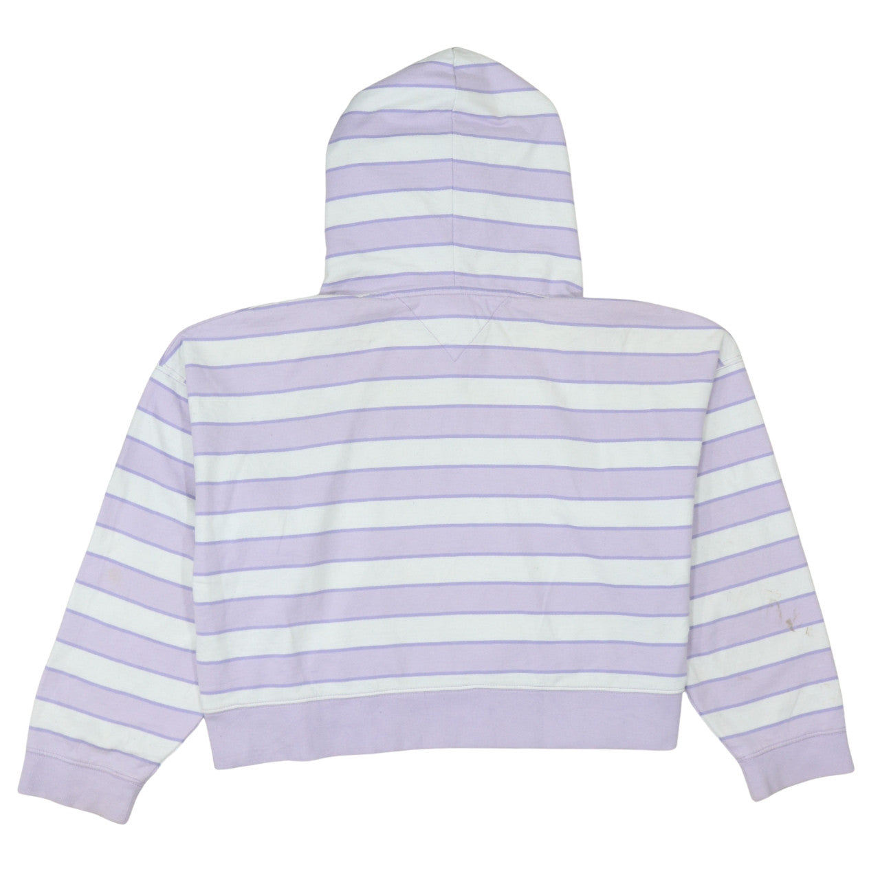 Tommy Jeans Womens Lilac Striped Pullover Hoodie Size L Cotton