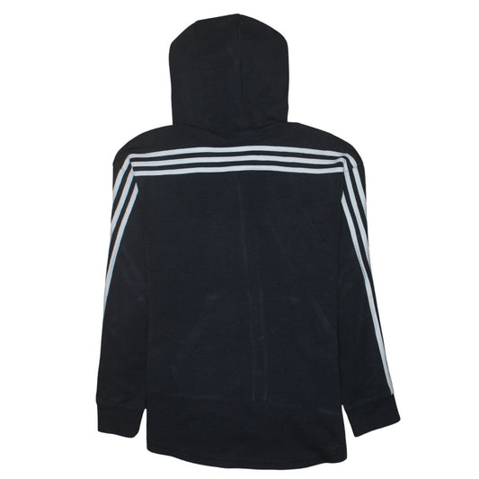 Adidas Teens Black Full Zip Hoodie L Sportswear Logo Sweatshirt