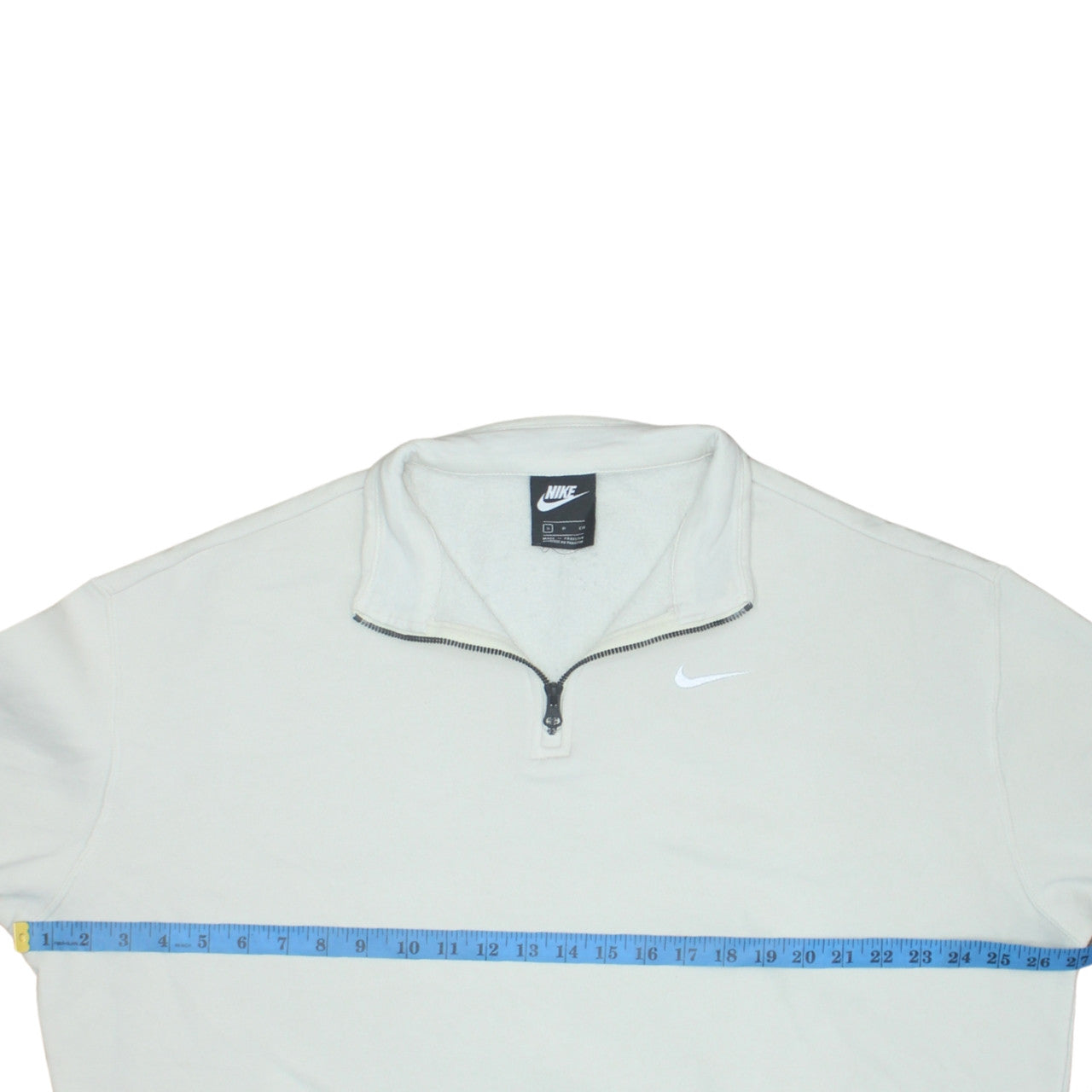 Nike Men's White 1/4 Zip Fleece Sweatshirt Small