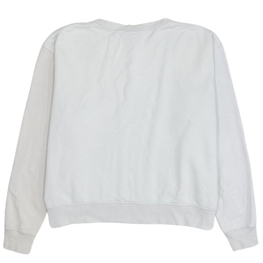 Nike Women White Crew Neck Pullover Sweatshirt L Cotton Blend