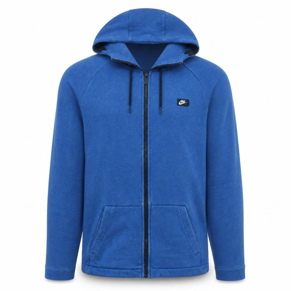Nike Men's Blue Full Zip Hoodie Size M Cotton Blend