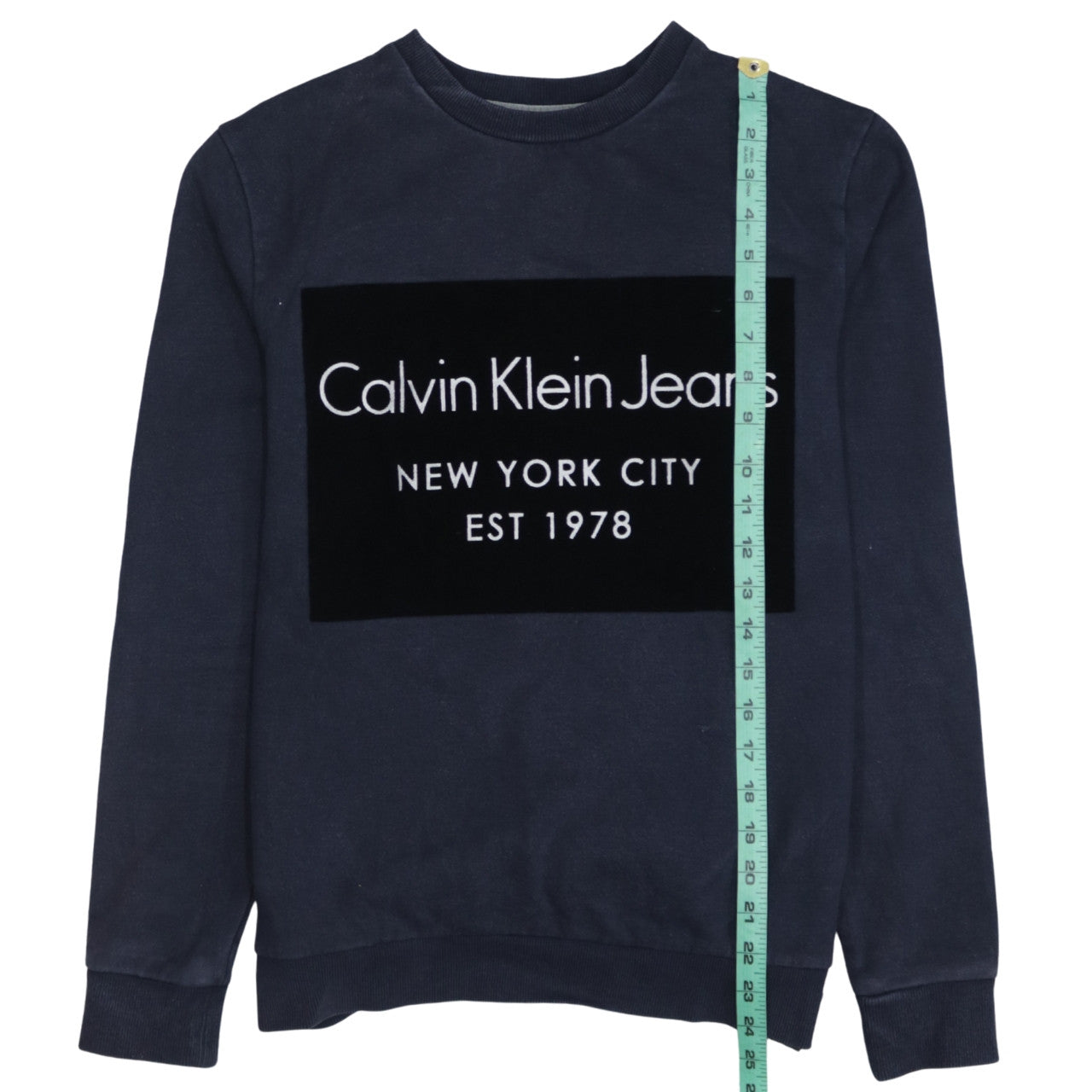 Calvin Klein Jeans Men's Blue XS Pullover Logo Sweatshirt