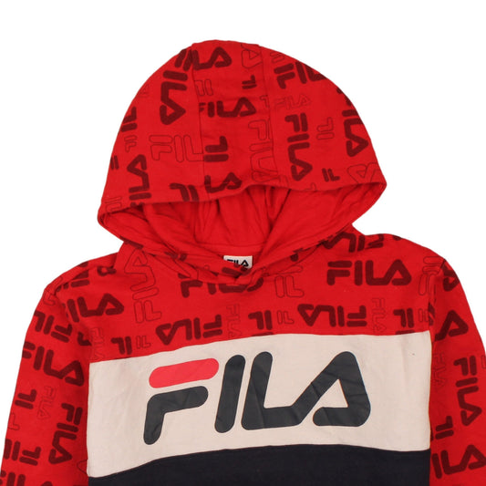 Fila Men's Multicoloured Pullover Hoodie 2XL Logo Fleece Sweatshirt