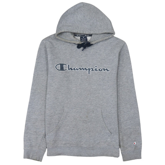 Champion Men Grey Logo Pullover Hoodie Size M Regular Fit