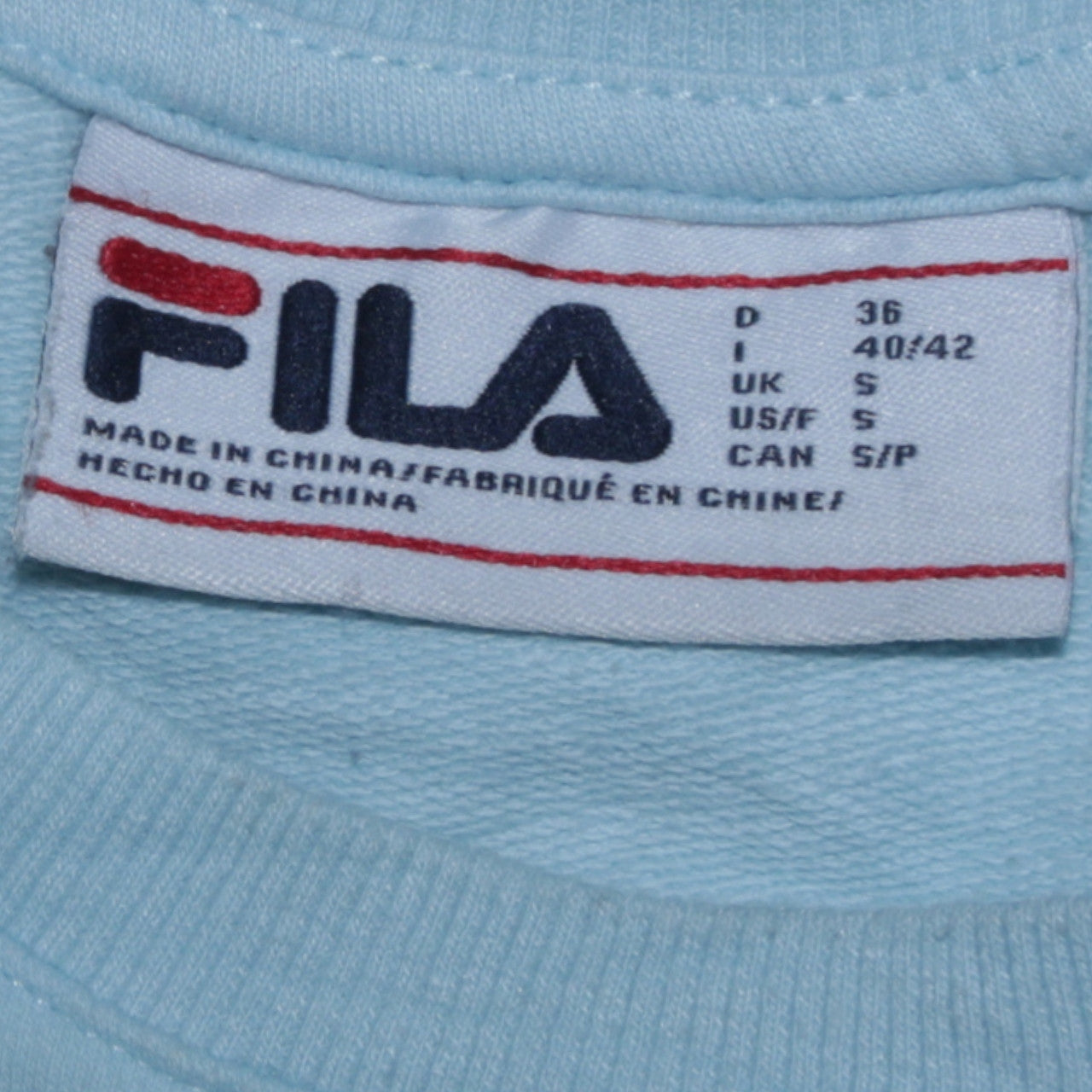 FILA Women's Blue Pullover Sweatshirt Size S Crew Neck Logo Casual