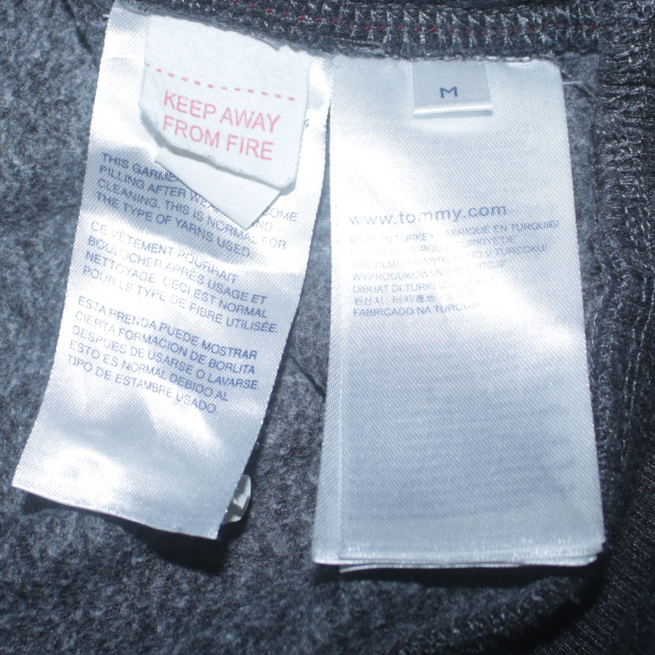 Tommy Hilfiger Men’s Grey Quilted Crew Neck Sweatshirt M