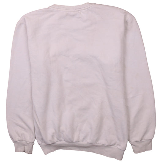 Adidas Boys White XL Sweatshirt with Trefoil Logo and Crew Neck