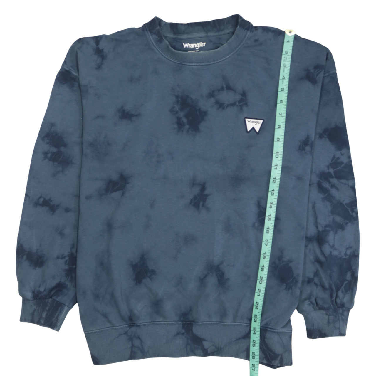 Wrangler Men's Blue Tie-Dye Cotton Crew Neck Sweatshirt L