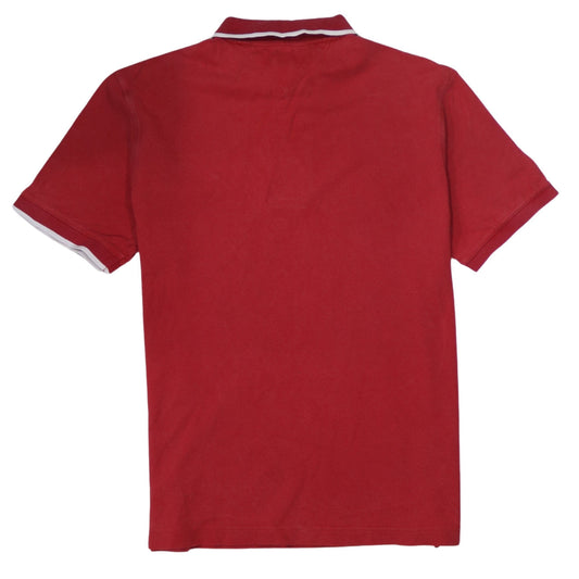Tommy Hilfiger Mens Red Golf Polo Shirt Size L Cotton Short Sleeve