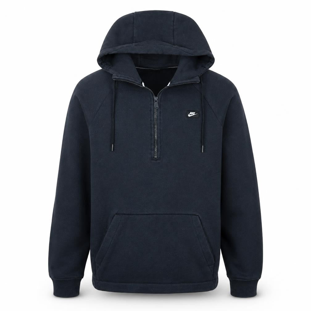 Nike Men's Black Small 1/2 Zip Hoodie Cotton Blend Fleece