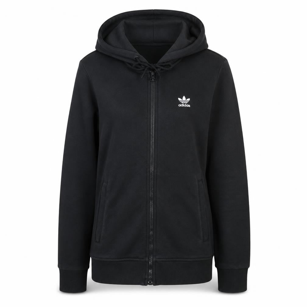 Adidas Womens Black XS Full Zip Hoodie Sweatshirt Classic Style