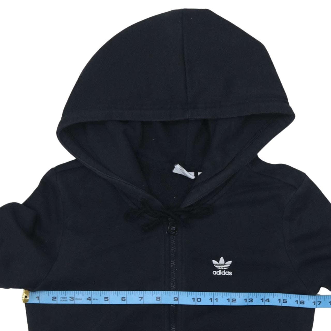 Adidas Womens Black XS Full Zip Hoodie Sweatshirt Classic Style