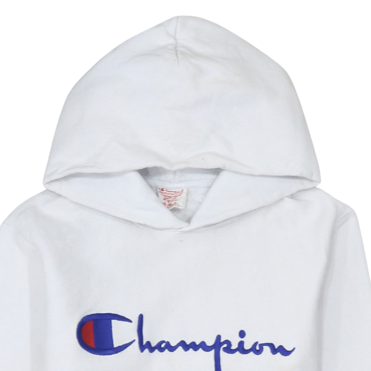 Champion Men's White Medium Pullover Hoodie with Logo Embroidery