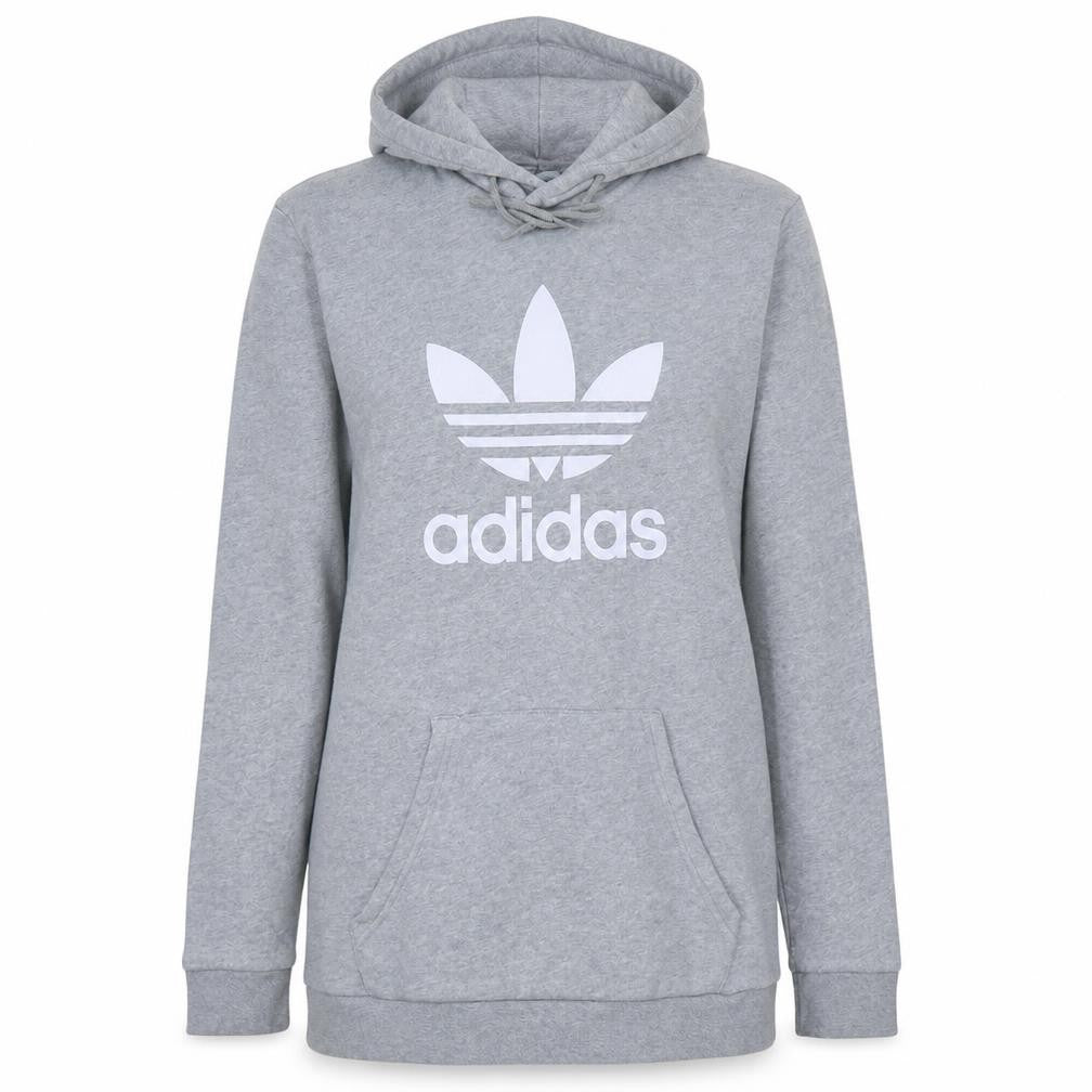 Adidas Women Grey Hoodie UK 18 Pullover Hooded Sweatshirt