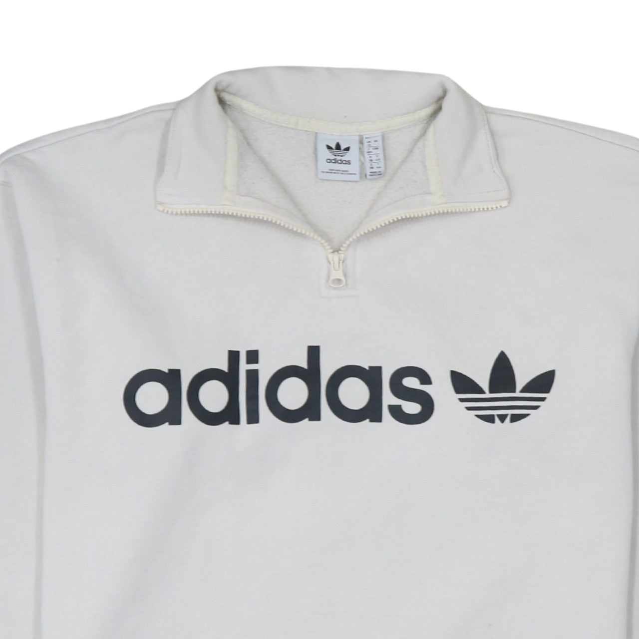 Adidas Women’s Ivory 1/4 Zip Pullover Sweatshirt UK 12
