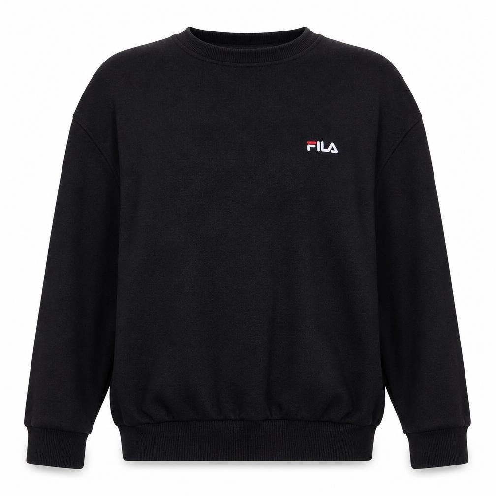 Fila Men's Black XS Pullover Sweatshirt Crew Neck Logo Fleece