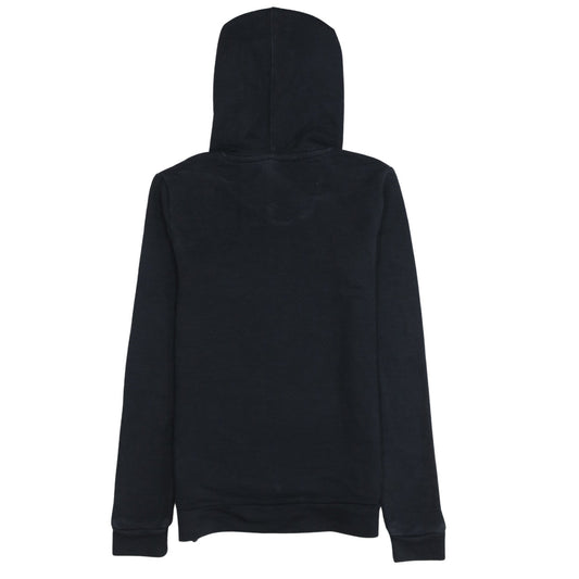 adidas Teens Black XS Pullover Hoodie with Logo Stripe Design