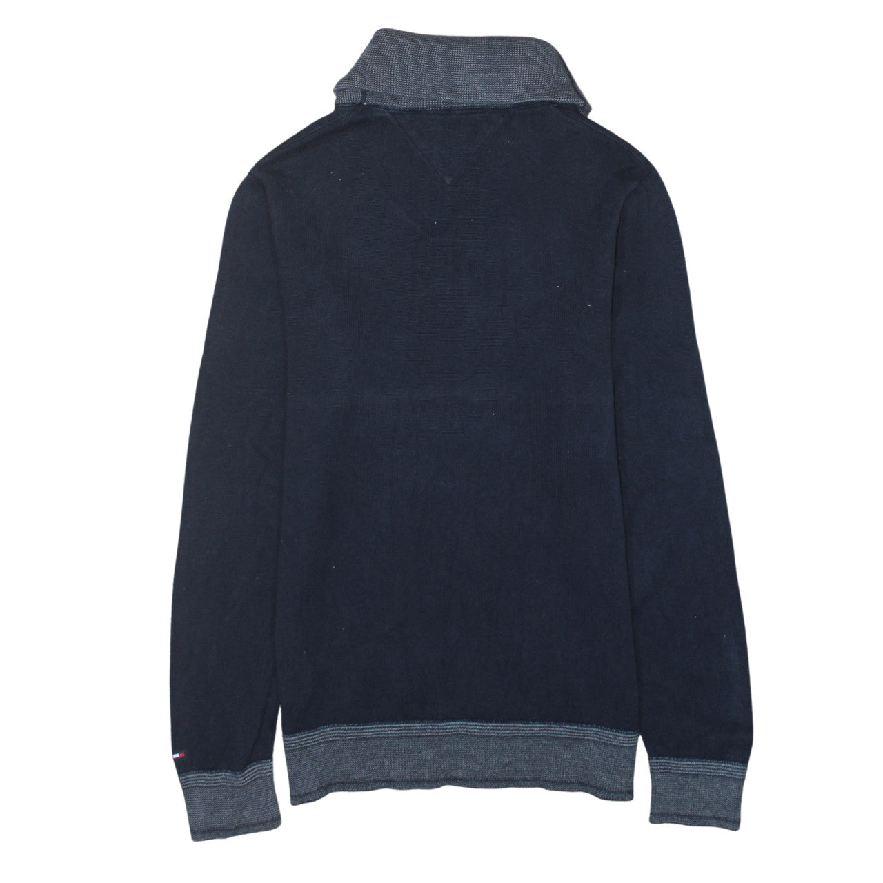 Tommy Hilfiger Men's Blue Cotton Shawl Collar Pullover Jumper M