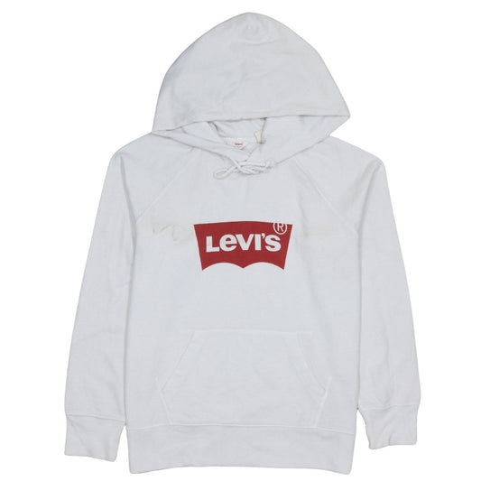 Levi's Men's White Pullover Hoodie Medium Graphic Logo Sweatshirt