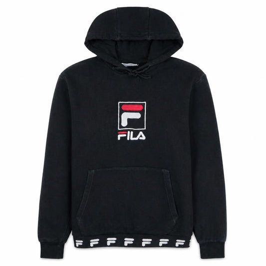FILA Men's Black XS Pullover Hoodie Embroidered Logo Cotton Blend