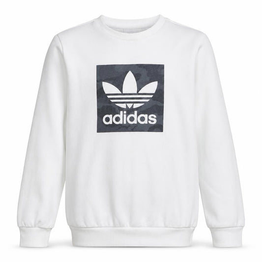 Adidas Boys White Crew Neck Graphic Sweatshirt Size 13-14 Years L