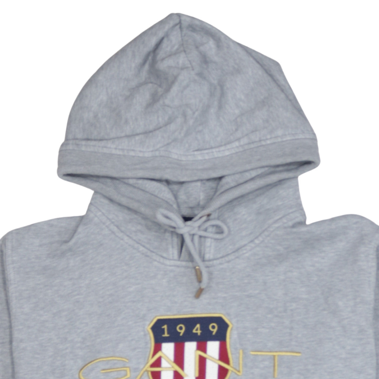 Gant Men's Grey XL Pullover Hoodie with Embroidered Logo