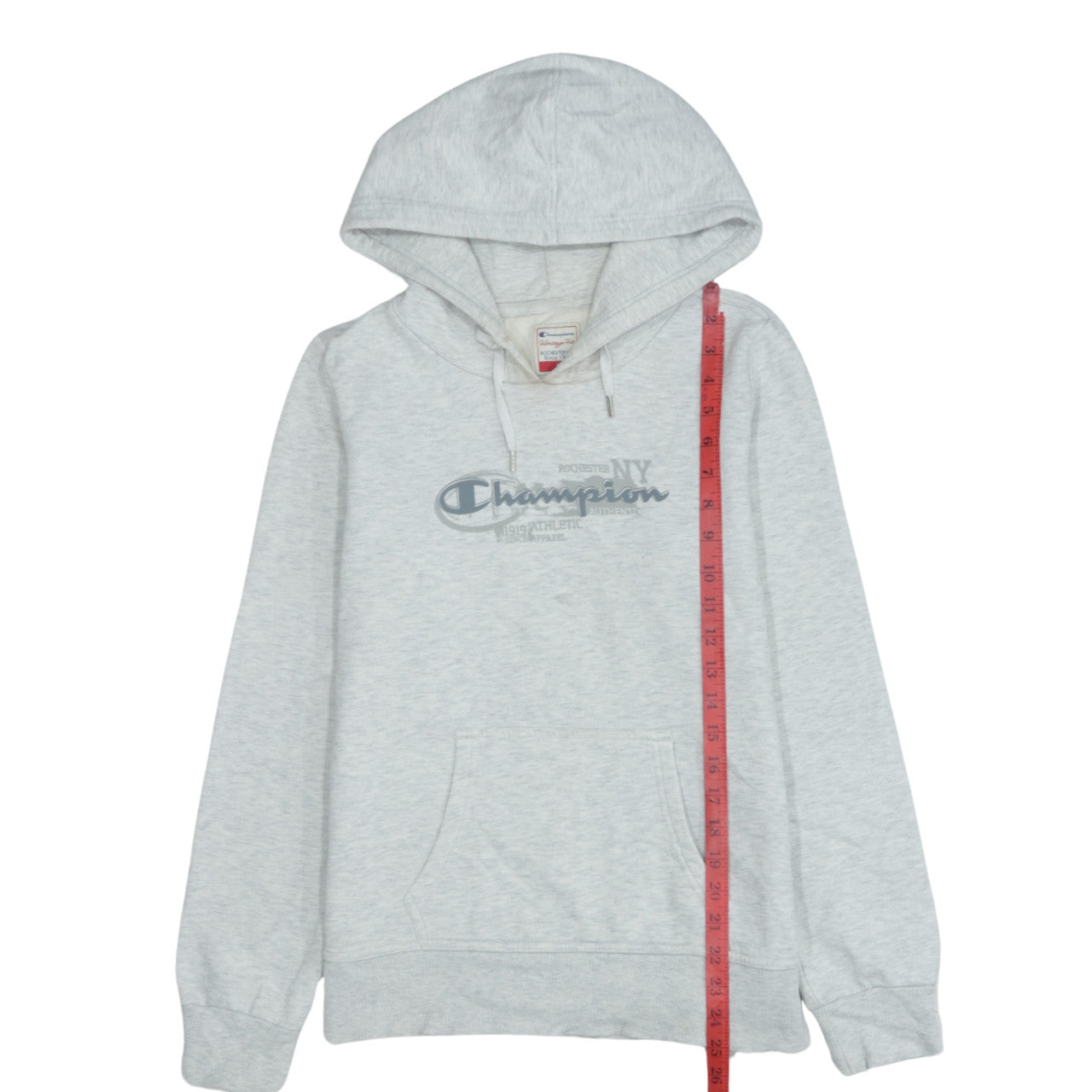 Champion Men's Grey Heritage Fit Hoodie M Pullover Logo Fleece
