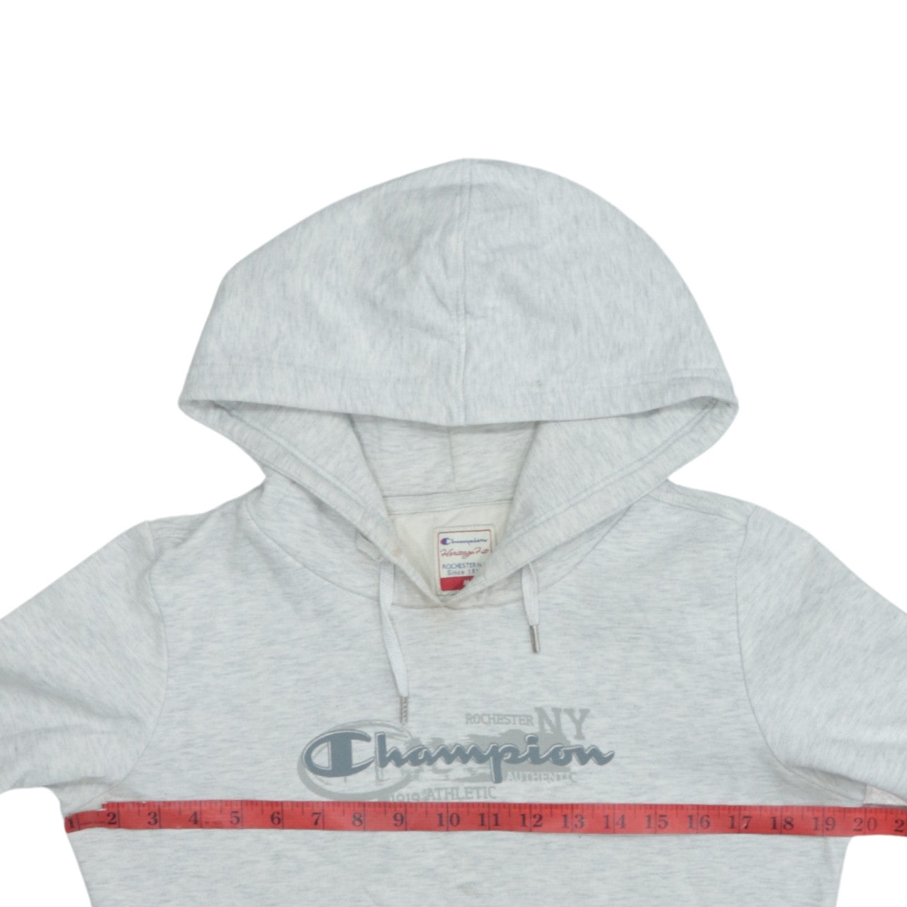 Champion Men's Grey Heritage Fit Hoodie M Pullover Logo Fleece