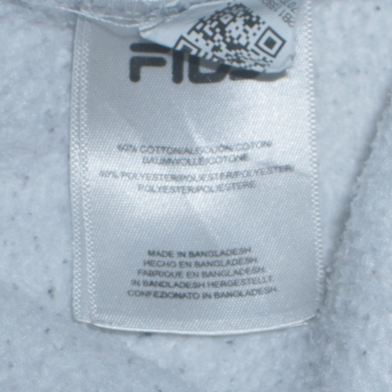 Fila Boys White Pullover Hoodie 13 Years Cotton Blend Logo Design