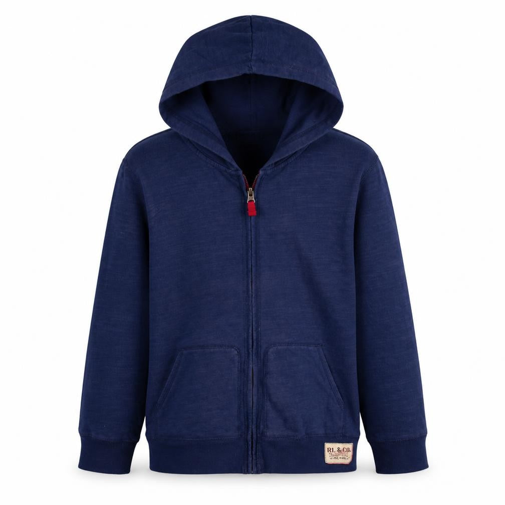 Polo Womens Ralph Lauren Blue Full Zip Hoodie M (10-12) Nautical Anchor Print