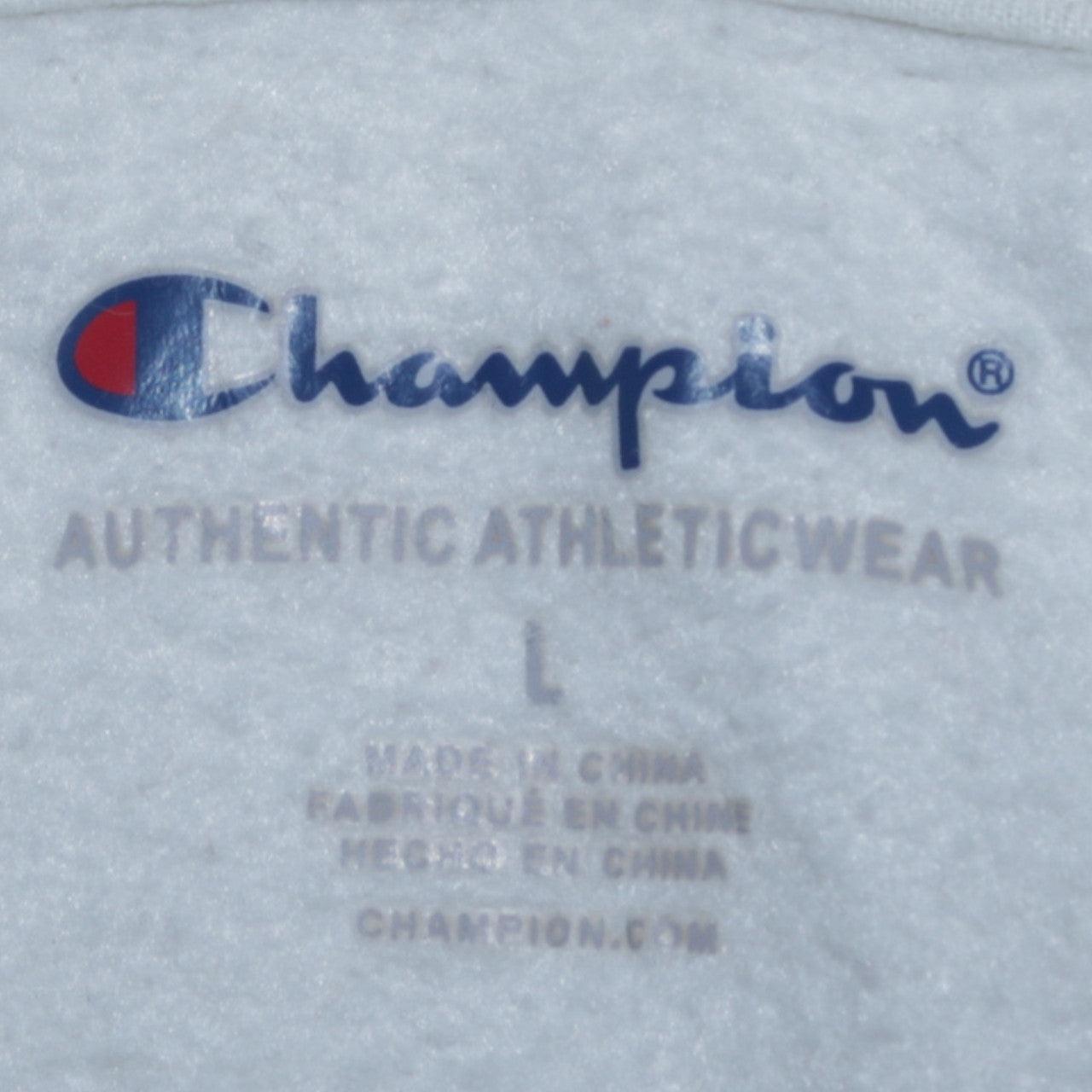 Champion Boys Beige & Green Pullover Hoodie L Logo Print Cotton Blend