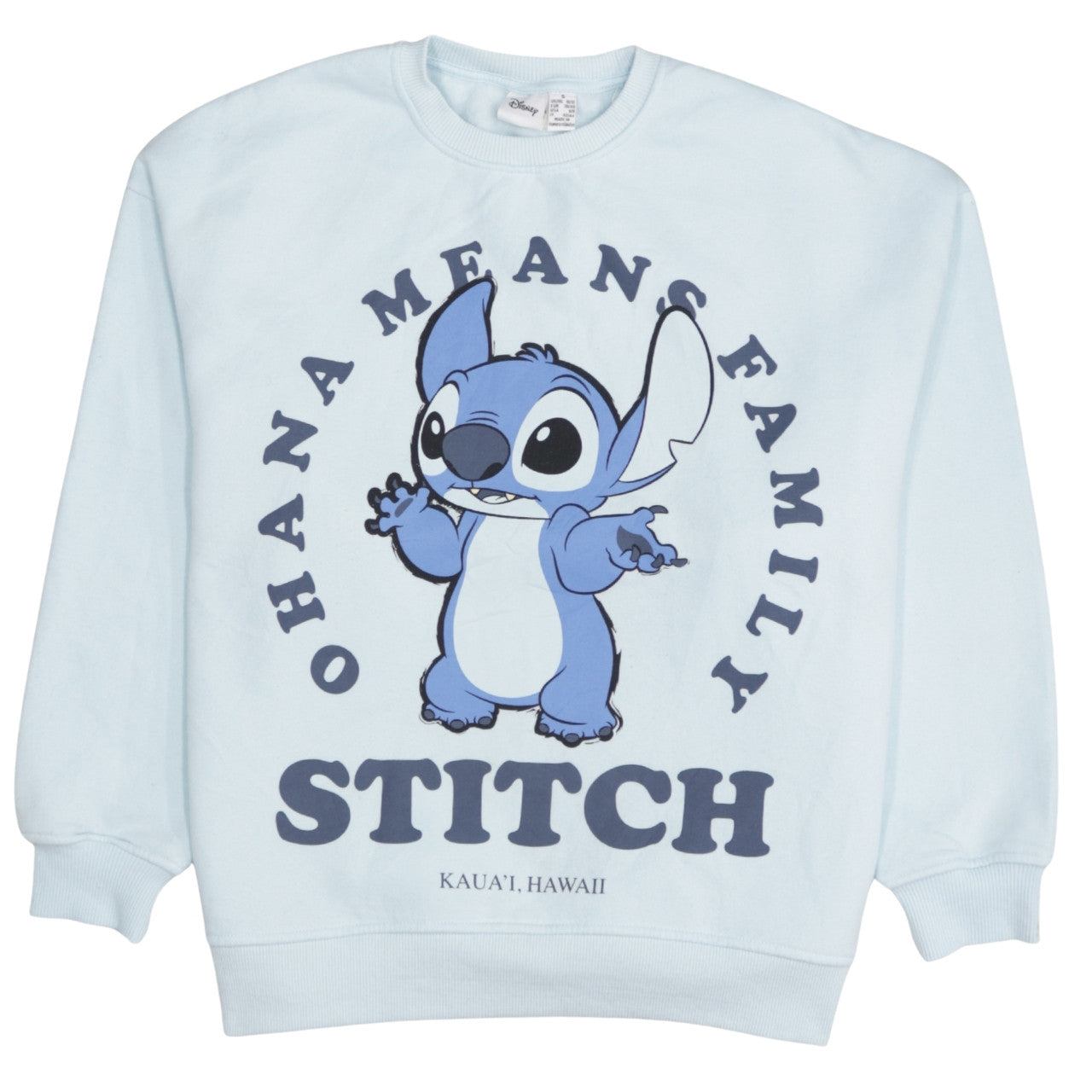 Disney Women Blue Stitch Sweatshirt Small Pullover Crew Neck