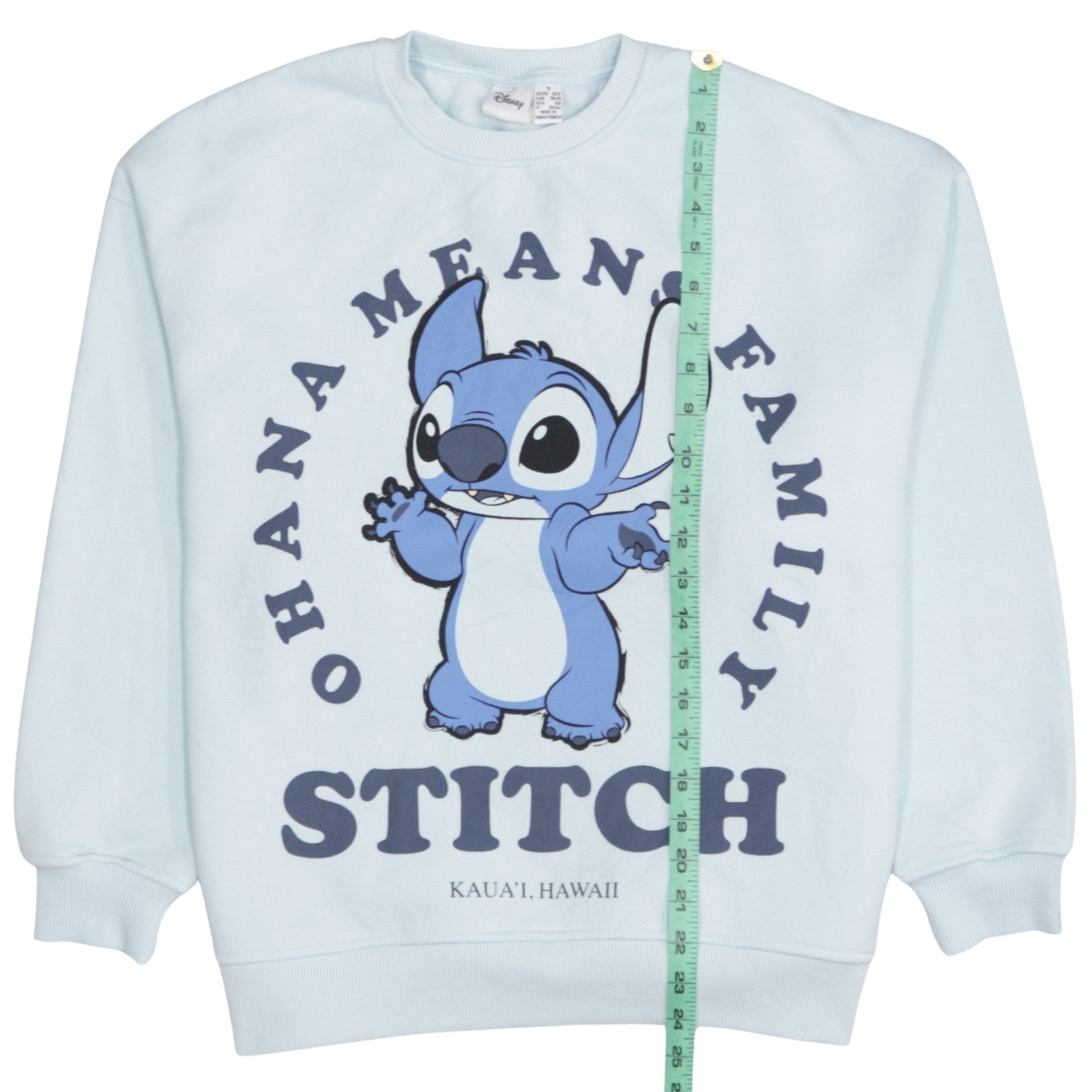 Disney Women Blue Stitch Sweatshirt Small Pullover Crew Neck