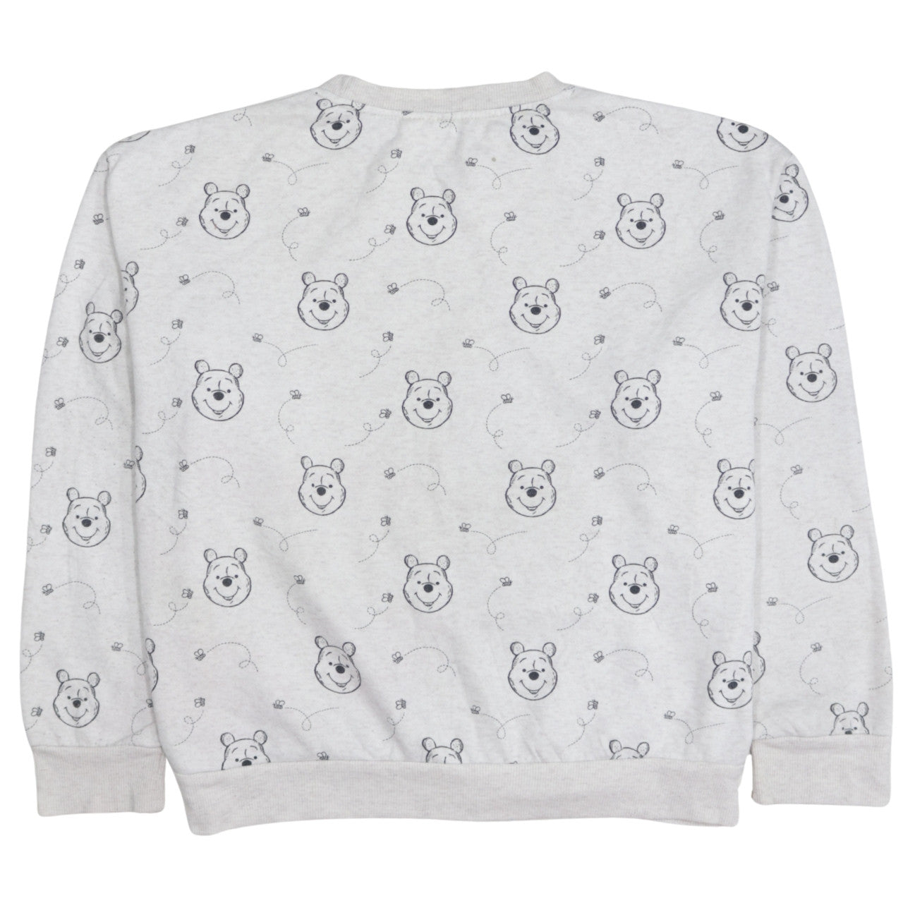 Disney Women Grey Winnie the Pooh Sweatshirt Size M Crew Neck Cotton Blend