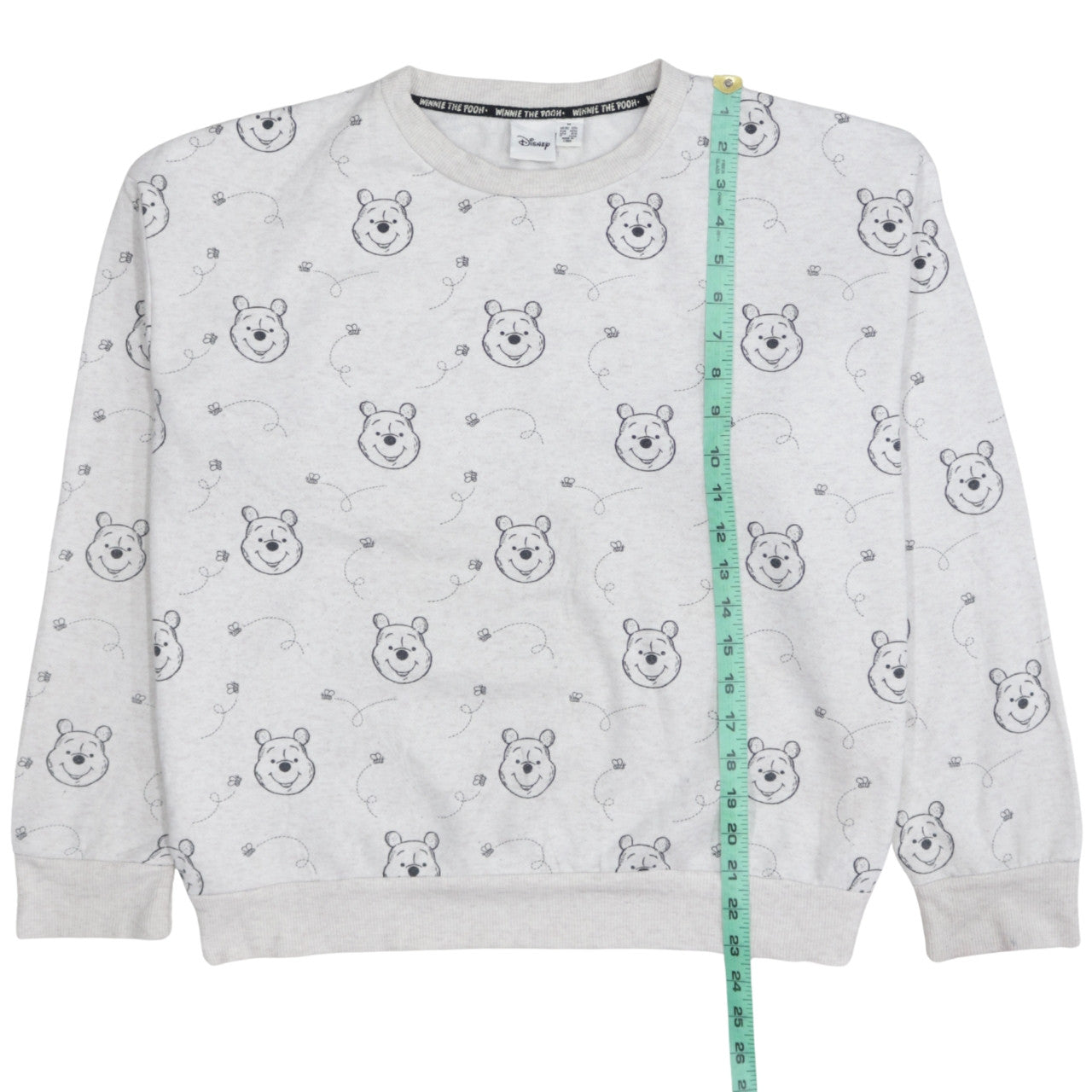 Disney Women Grey Winnie the Pooh Sweatshirt Size M Crew Neck Cotton Blend