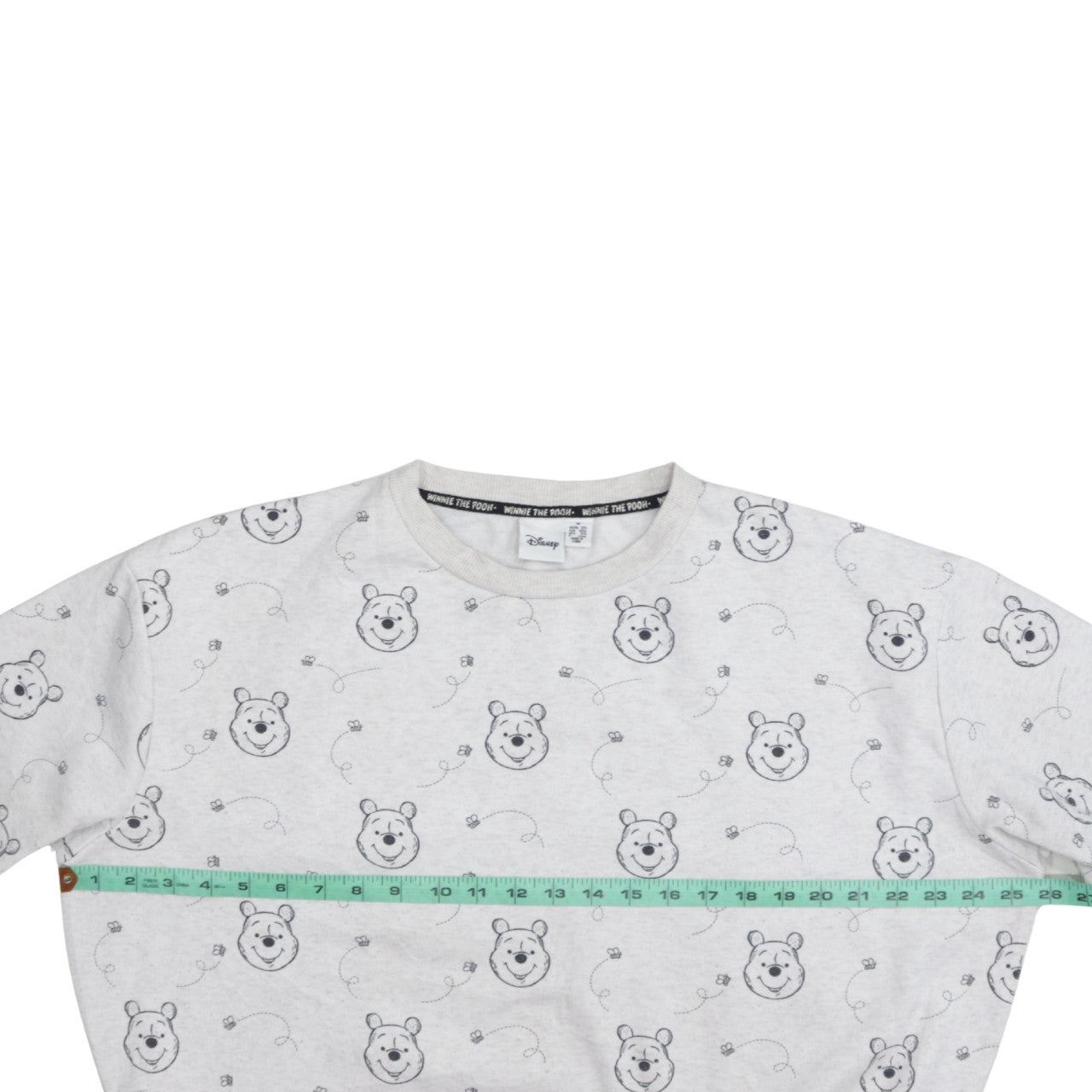 Disney Women Grey Winnie the Pooh Sweatshirt Size M Crew Neck Cotton Blend