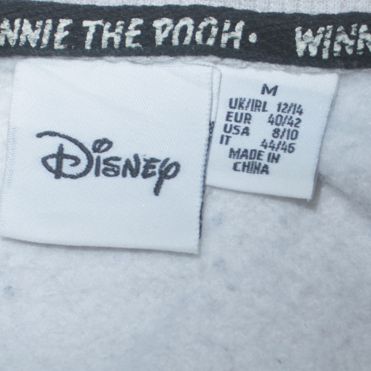 Disney Women Grey Winnie the Pooh Sweatshirt Size M Crew Neck Cotton Blend