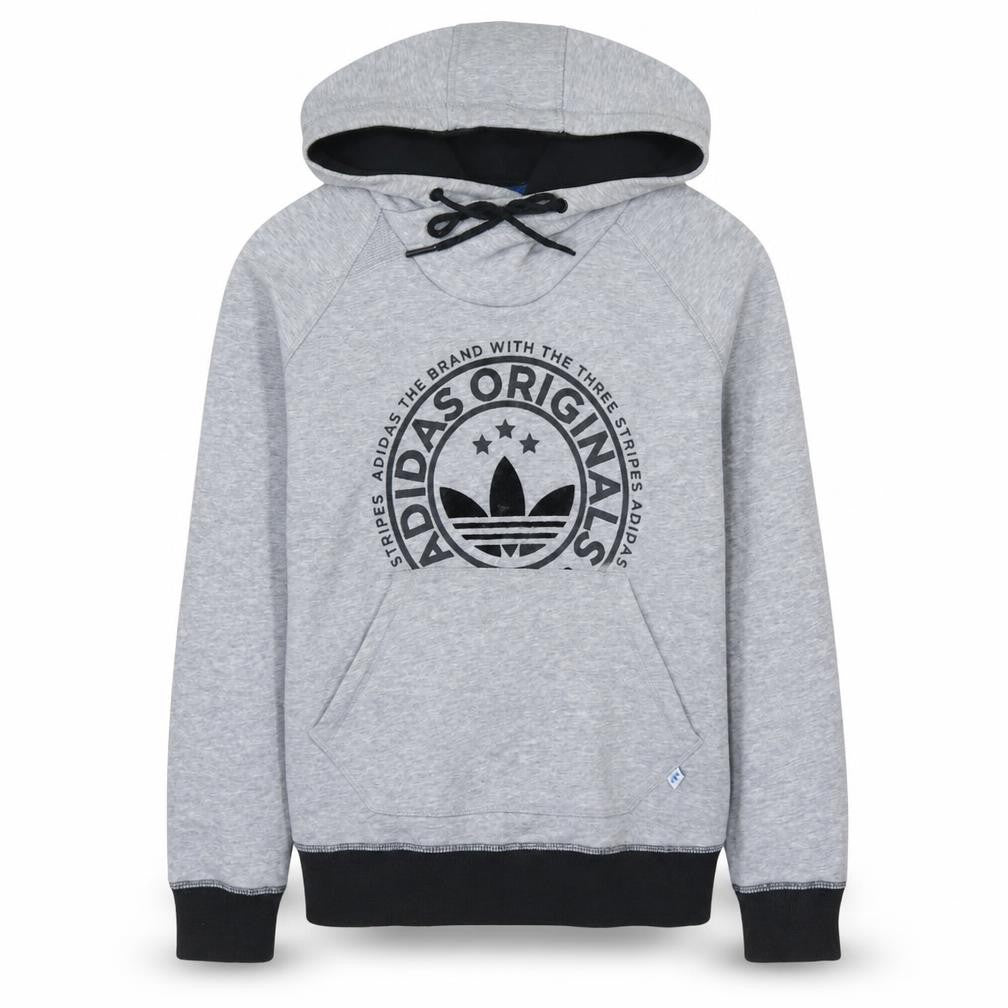 Adidas Originals Women's Grey Hoodie Size 12 Pullover Logo Sweatshirt