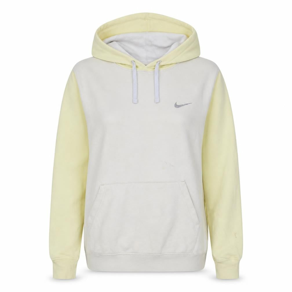 Nike Women’s Beige Yellow Pullover Hoodie Small Logo Cotton Blend