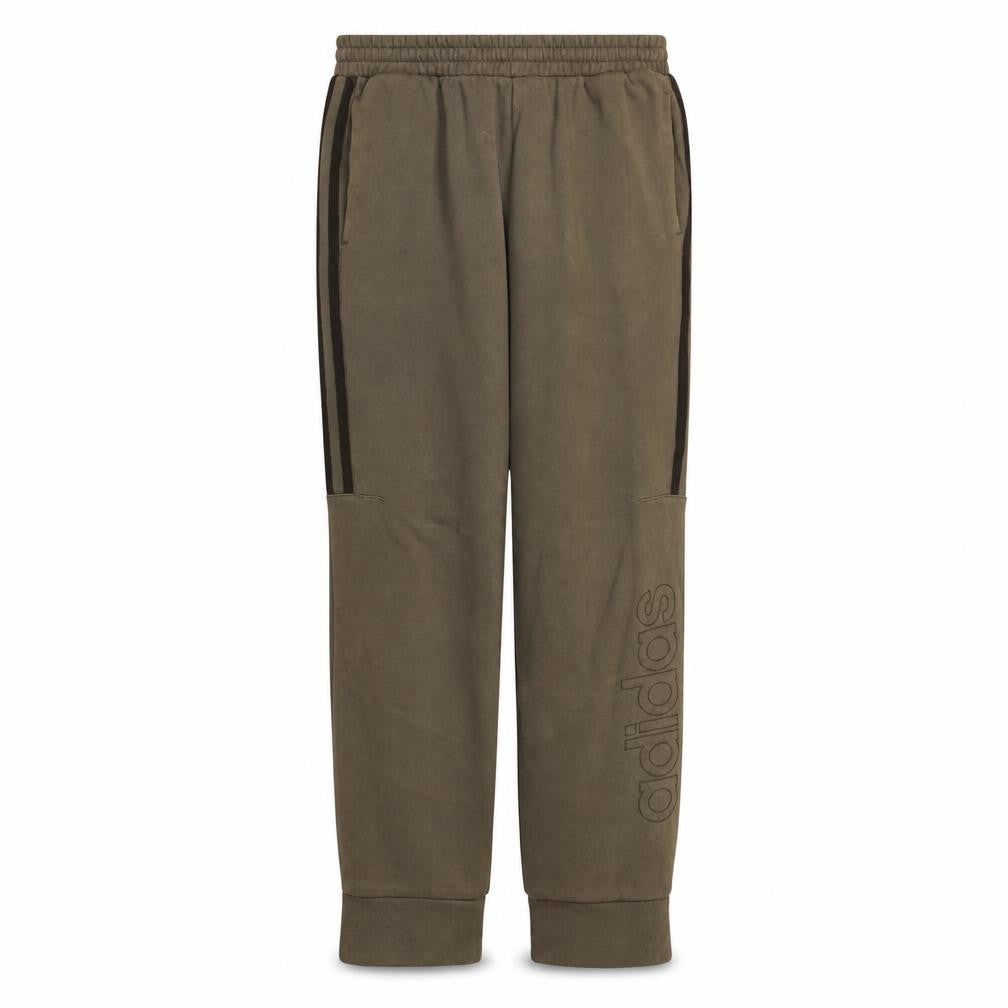 Front view of adidas Men Brown Jogger Trousers, size M, Fleece Elastic Waist