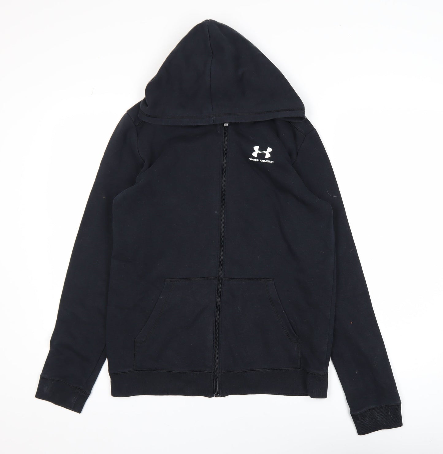 Under Armour Boys Black XL Full Zip Hooded Fleece Active Jacket
