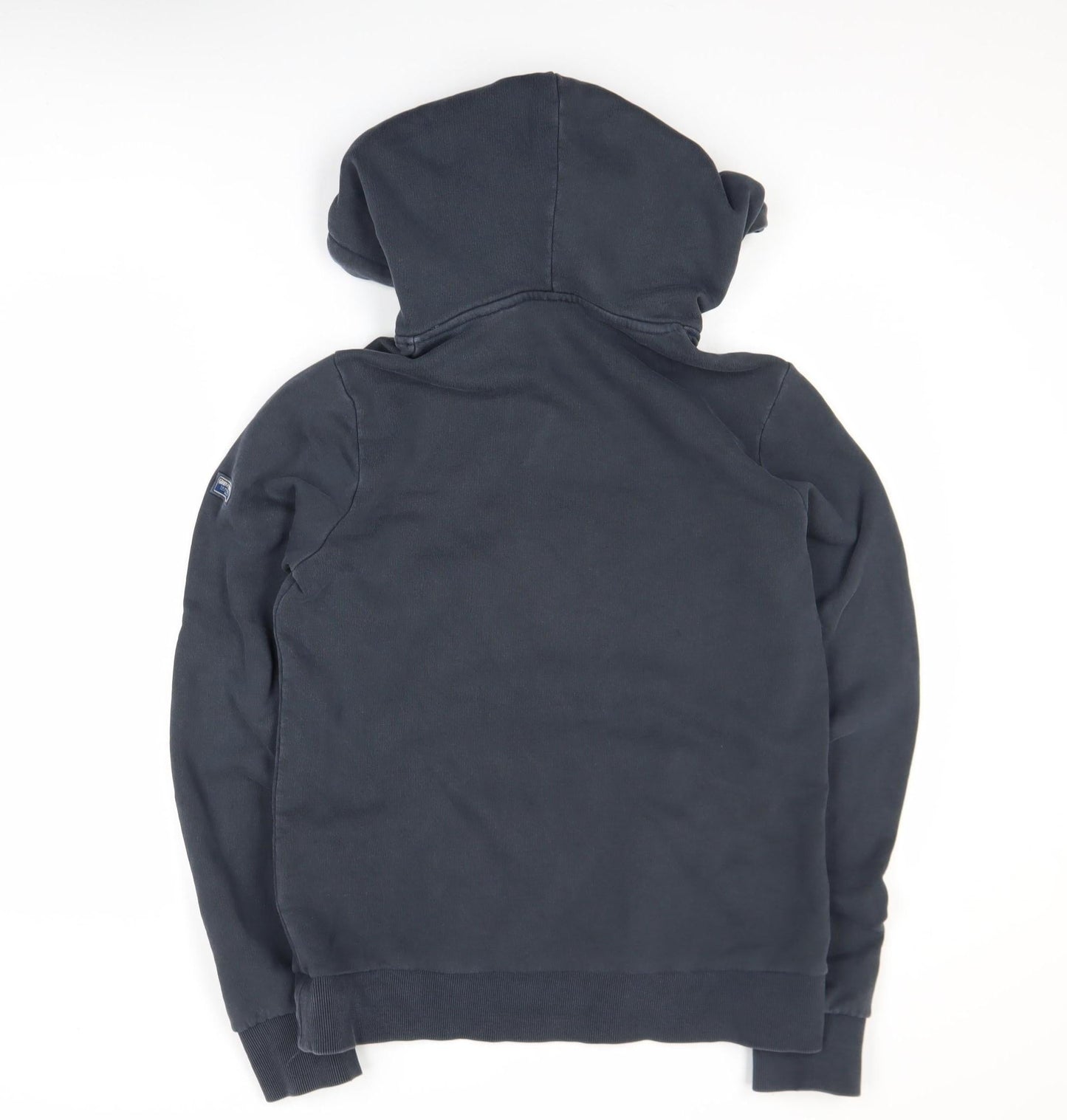 Superdry Mens Navy Hoodie Size M Pullover Graphic Print Cotton Blend